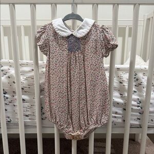 Floral Ruth and Ralph bubble One Piece with White Collar